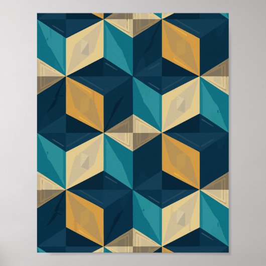 3D geometrische kubussen Poster (Voorkant)