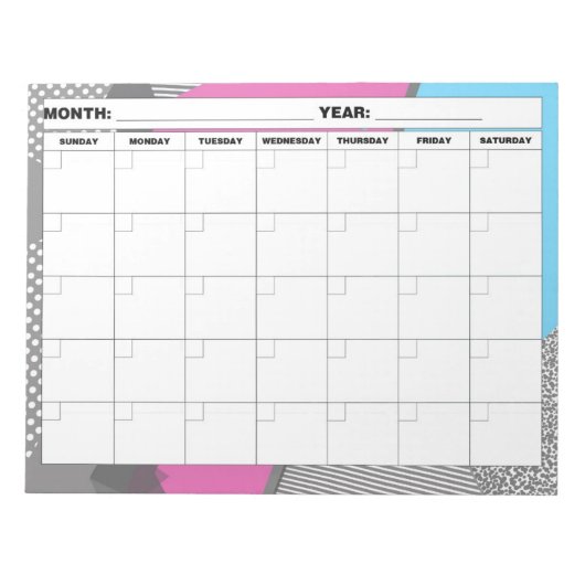 3D Geometrische lege agenda van 1980 Notitieblok (Voorkant)