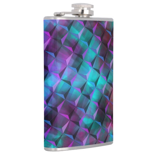 3D geometrische vormen, roze bevlekt om lila te ve Heupfles (Rechts)