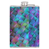 3D geometrische vormen, roze bevlekt om lila te ve Heupfles (Achterkant)