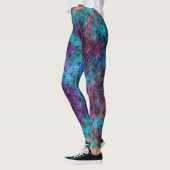 3D geometrische vormen, roze bevlekt om lila te ve Leggings (Links)