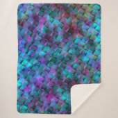 3D geometrische vormen, roze bevlekt om lila te ve Sherpa Deken (Voorkant)