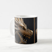 3D Gereedgemaakte Lederen look Gedrukt Dragon Koffiemok (Voorkant links)