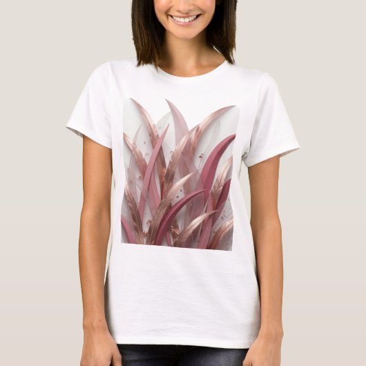 3D GERENDERDE ABSTRACTE ACHTERGROND MET METALEN BL T-SHIRT (Voorkant)