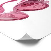 3D GERENDERDE ABSTRACTE ROZE EN WITTE VERFSPAT POSTER (Hoek)