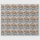 3D gerenderde rozen in tinten blauw en wit Cadeaupapier (Vlak)