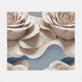 3D gerenderde rozen in tinten blauw en wit Fleece Deken (Voorkant (Horizontaal))