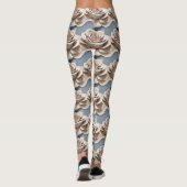 3D gerenderde rozen in tinten blauw en wit Leggings (Achterkant)