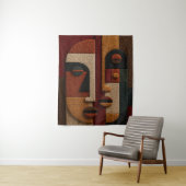 3D Getextureerde Mudcloth Geïnspireerde Terracotta Wandkleed (In situ)