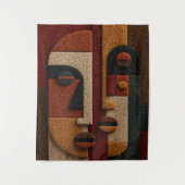 3D Getextureerde Mudcloth Geïnspireerde Terracotta Wandkleed (Voorkant)