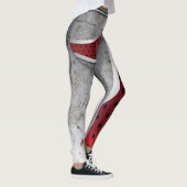 3D getextureerde rode en grijze leggings (Rechts)