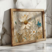 3D Getextureerde Wildflowers Schilderen Spring Flo Poster