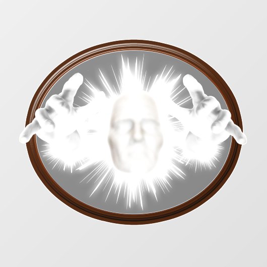 3D Ghost Coming Out of Mirror Halloween Raamsticker (Vel)