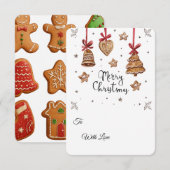3D Gingerbread Cookie PNG Set – Christmas Clipart  Kaart (Voorkant / Achterkant)