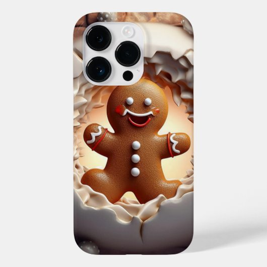 3D Gingerbread Man Kerstmis Case-Mate iPhone Case (Achterkant)