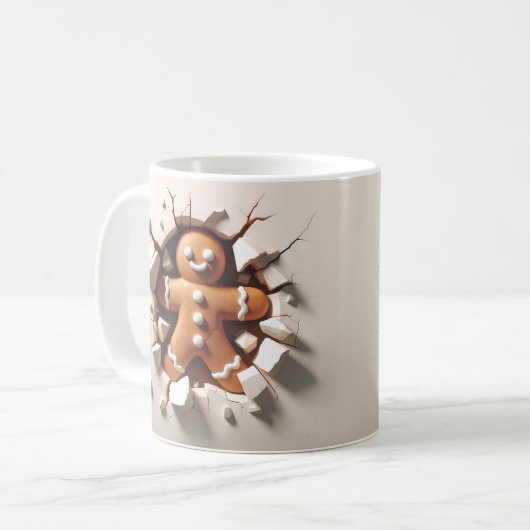 3D Gingerbread Man Koffiemok (Voorkant links)