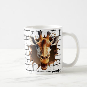 3D-giraffe-muurbreekkunst – Realistische safari Koffiemok