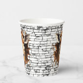 3D Giraffe Wall Break Art – Realistic Safari Papieren Bekers (Rechts)