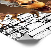 3D Giraffe Wall Break Art – Realistic Safari Poster (Hoek)