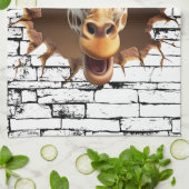 3D Giraffe Wall Break Art – Realistic Safari Theedoek (Gevouwen)