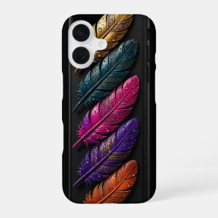 3D Glanzend Goud Teal Magenta Paars iPhone Hoesje iPhone 16 Hoesje