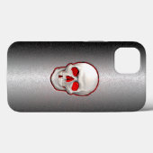 3D-glanzende schedel inleg op gebarsten metaal Case-Mate iPhone Case (Achterkant (horizontaal))