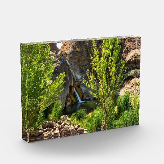 3D-glasdesk Art Waterfall Natuur Scene Fotoblokken (Links)