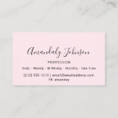 3D Glitter Makeup Artist Event Pink Silver Glitter Visitekaartje (Achterkant)