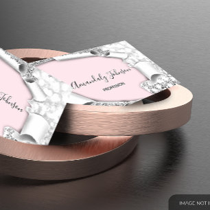 3D Glitter Makeup Artist Event Pink Silver Glitter Visitekaartje