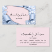 3D Glitter Makeup Artist Roos Roze Blauw Glitter Visitekaartje (Voorkant / Achterkant)