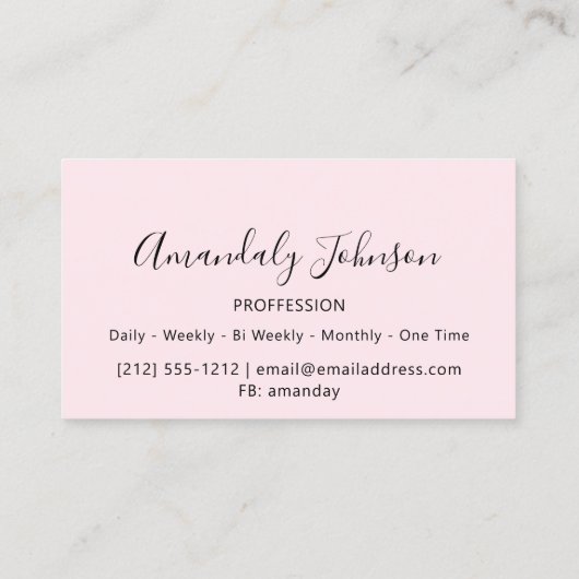 3D Glitter Makeup Artist Roos Roze Blauw Glitter Visitekaartje (Achterkant)