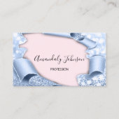 3D Glitter Makeup Artist Roos Roze Blauw Glitter Visitekaartje (Voorkant)