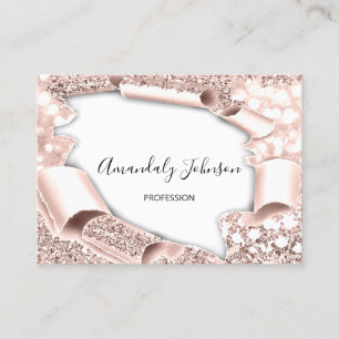 3D Glitter Makeup Event Hairdresser ROOS White Visitekaartje