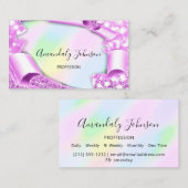 3D Glitter Makeup Event Planner Holografen Roze Visitekaartje (Voorkant / Achterkant)