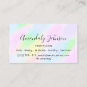 3D Glitter Makeup Event Planner Holografen Roze Visitekaartje (Achterkant)