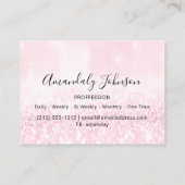 3D Glitter Makeup Event Planner luxe Roze Visitekaartje (Achterkant)