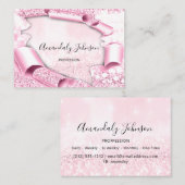 3D Glitter Makeup Event Planner luxe Roze Visitekaartje (Voorkant / Achterkant)