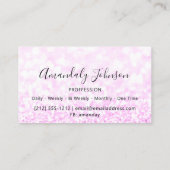 3D Glitter Makeup Event Planner Modern Pink Visitekaartje (Achterkant)
