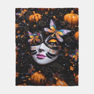 3d glitter witch pumpkins butterflies fleece deken