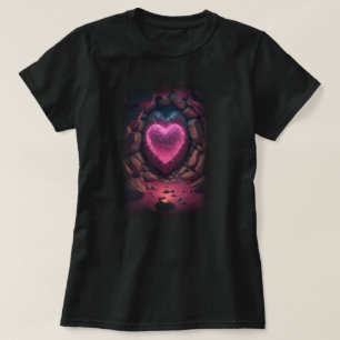 3D gloeiend hart diep van binnen T-shirt