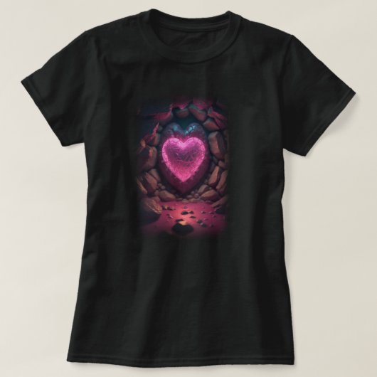 3D gloeiend hart diep van binnen T-shirt (Design voorkant)