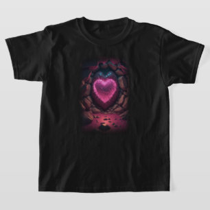 3D gloeiend hart diep van binnen T-shirt