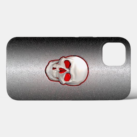 3D Gloeiende schedel Inlay op gekraakt metaal Case-Mate iPhone Case (Achterkant (horizontaal))