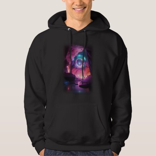 3D gloeiende steen roze Hoodie (Voorkant)