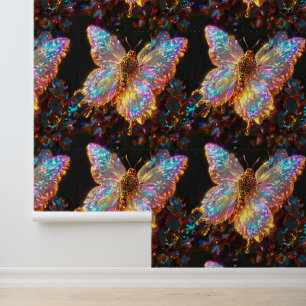 3D gloeiende vlinder Behang