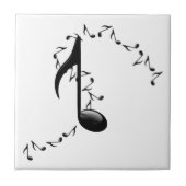 3D Glossy Music Note Tile Tegeltje (Voorkant)
