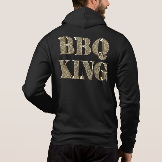 3D Gold Bling BBQ King Hoodie (Achterkant)