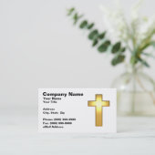 3D Gold Cross Visitekaartje (Staand voorkant)