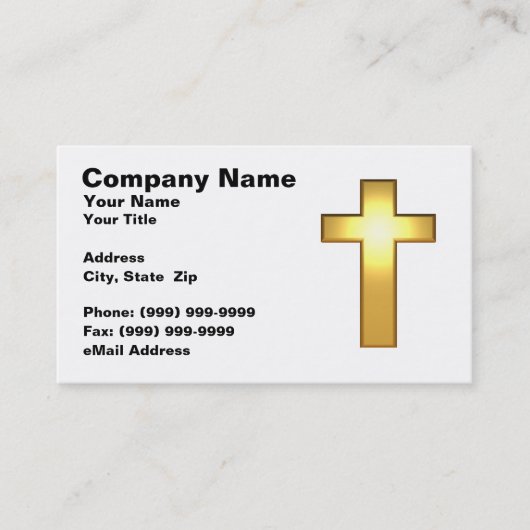 3D Gold Cross Visitekaartje (Voorkant)