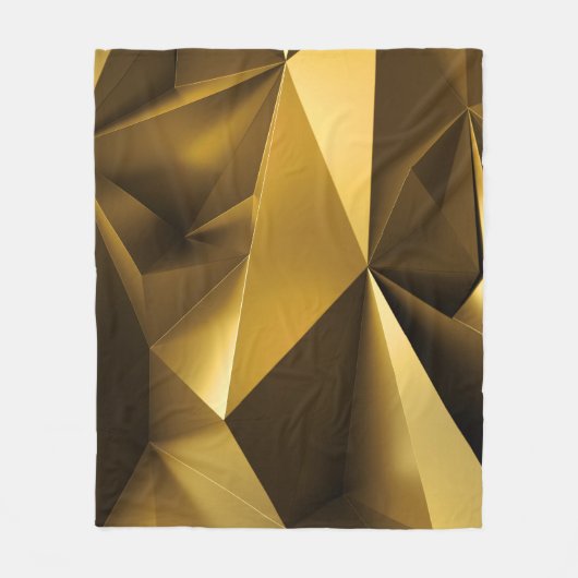 3D Gold Crystal Abstract Panorama Fleece Deken (Voorkant)